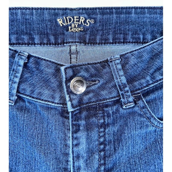 Riders Lee Jeans Size 8 Solid Blue Denim - Picture 2 of 14